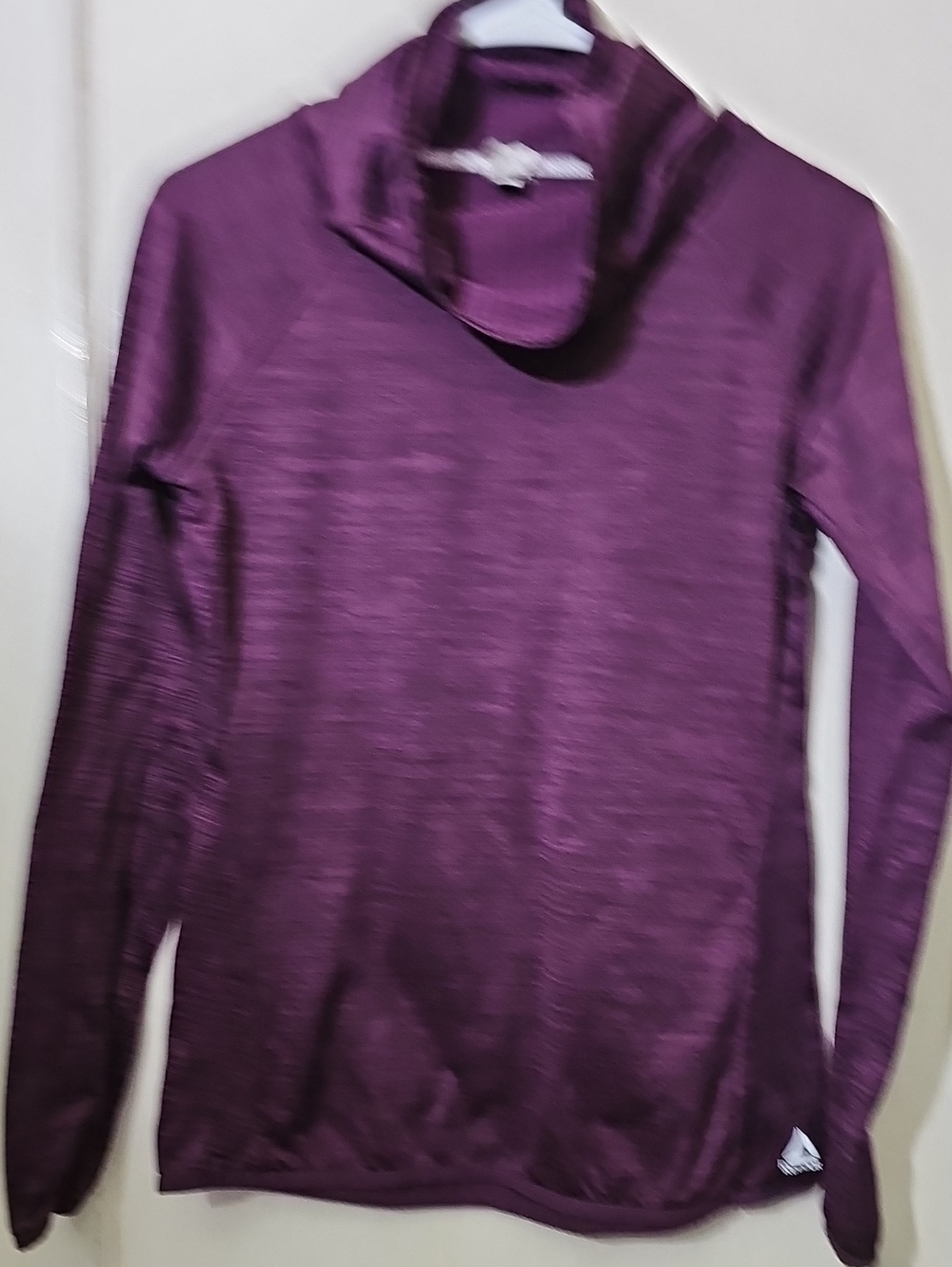 Women's Purple Cowl Neck Athletic Pullover